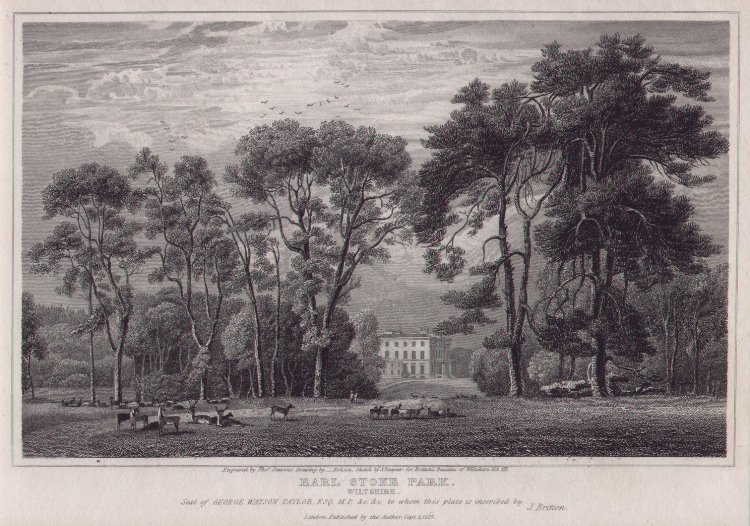 Print - South Front of Earl Stoke Park, Wiltshire - 