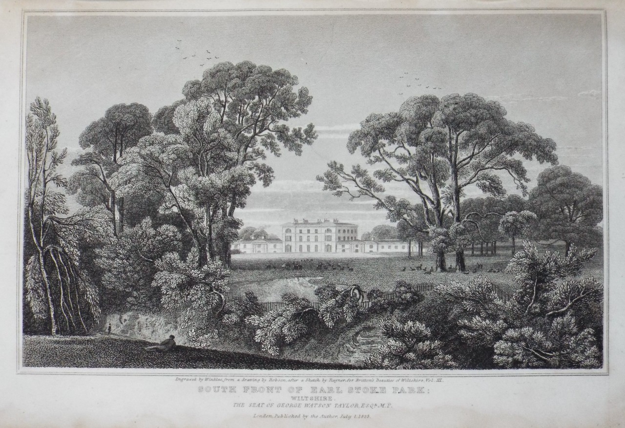 Print - South Front of Earl Stoke Park, Wiltshire - 