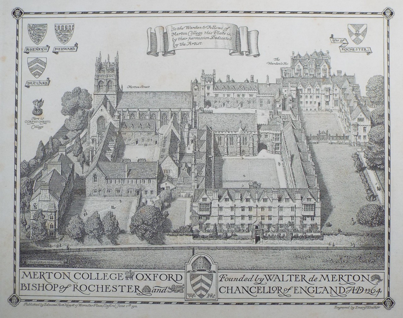 Photo-engraving - Merton College Oxford