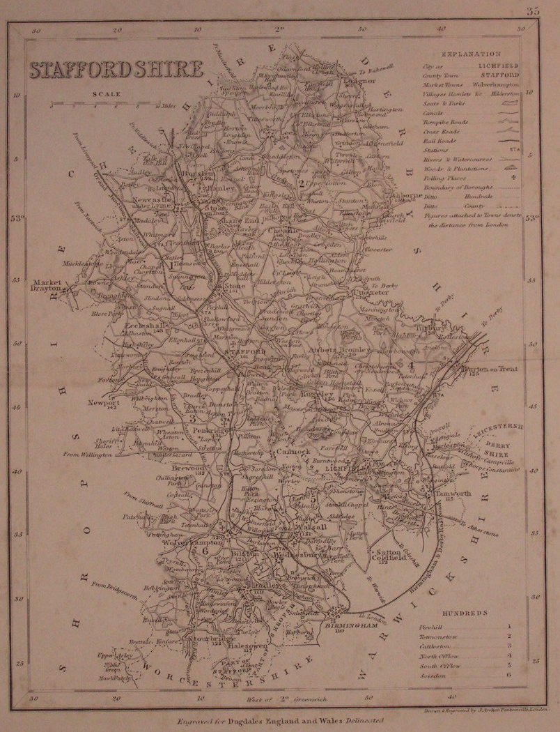 Map of Staffordshire - Archer