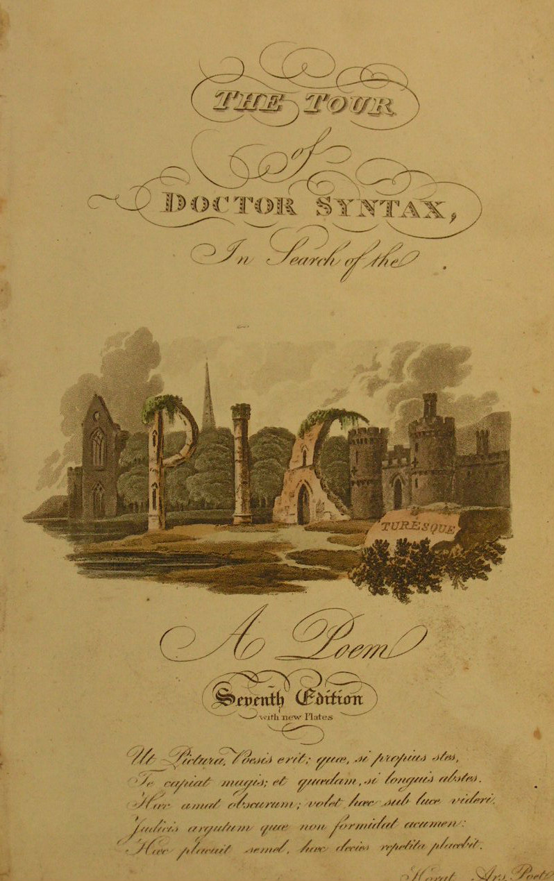 Aquatint - The Tour of Doctor Syntax In Search of the Picturesque (engraved title page) - Rowlandson