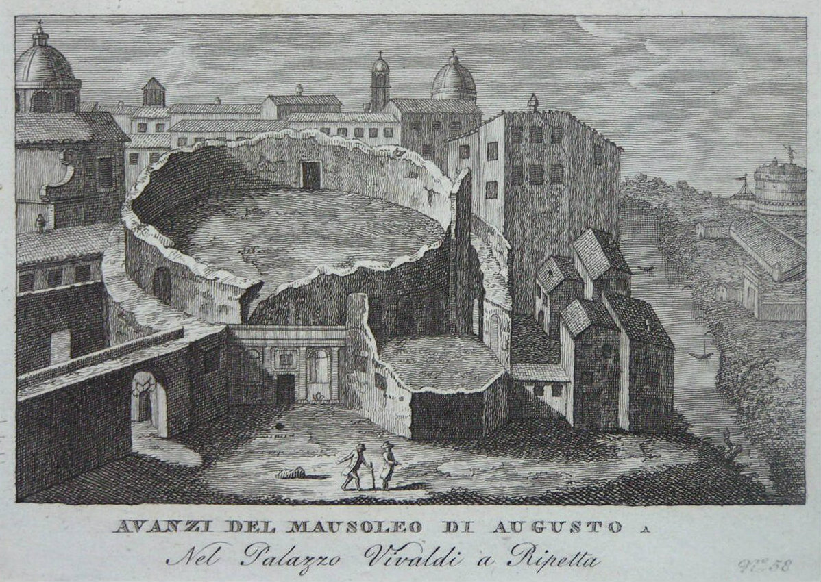 Print - Avanzi del Mausoleo di Augusto. Nel Palazzo Vivaldi a Ripetta