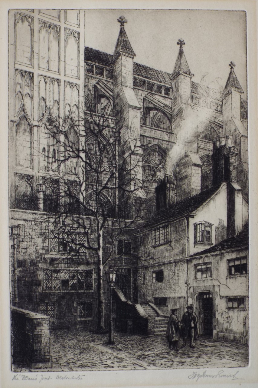 Etching - The Dean's Yard, Westminster