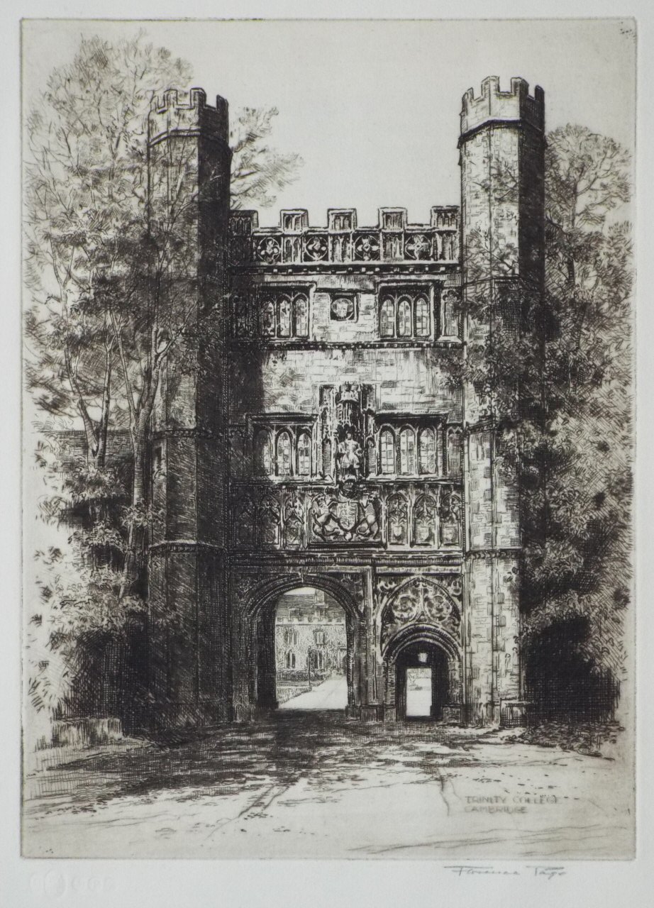 Etching - Trinity College Cambridge. - Page