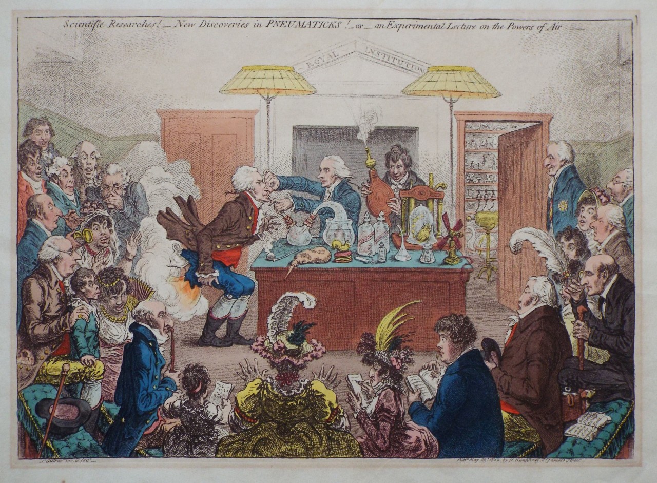Etching - Scientific Researches! - New Discoveries in Pneumaticks! - or - an Experimental Lecture on the Powers of Air.