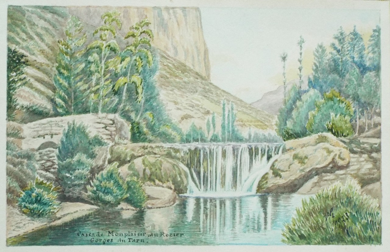 Watercolour - Cascade Monplaisir, au Rozier Gorges du Tarn.
