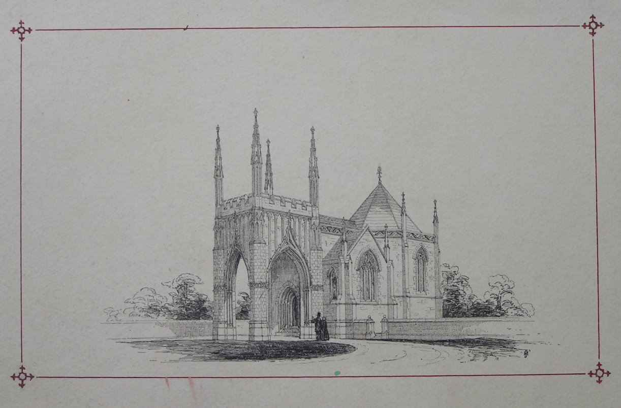 Ink drawing - Anglican chapel, Nunhead Cemetery