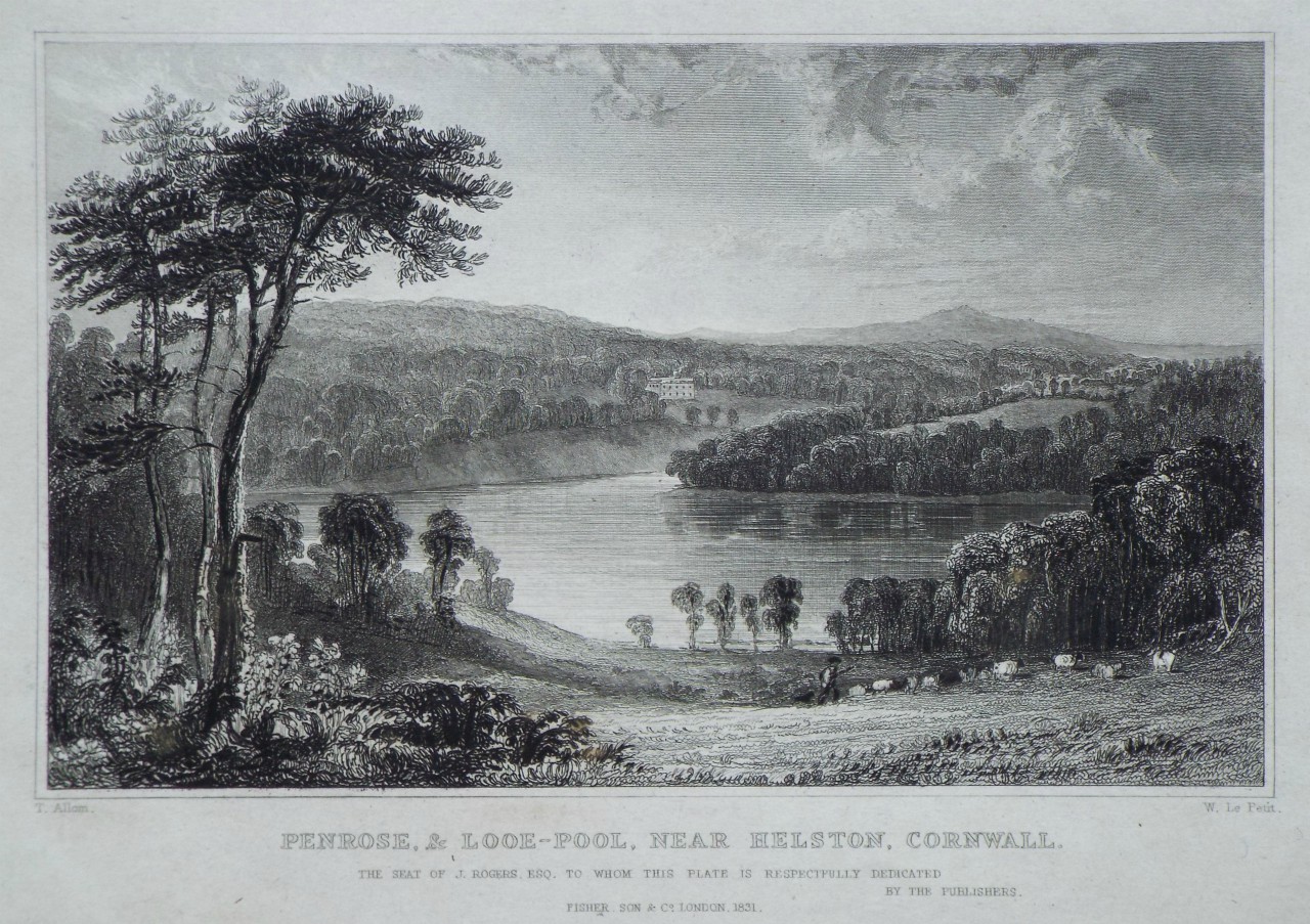 Print - Penrose, & Looe-Pool, near Helston, Cornwall. - Le