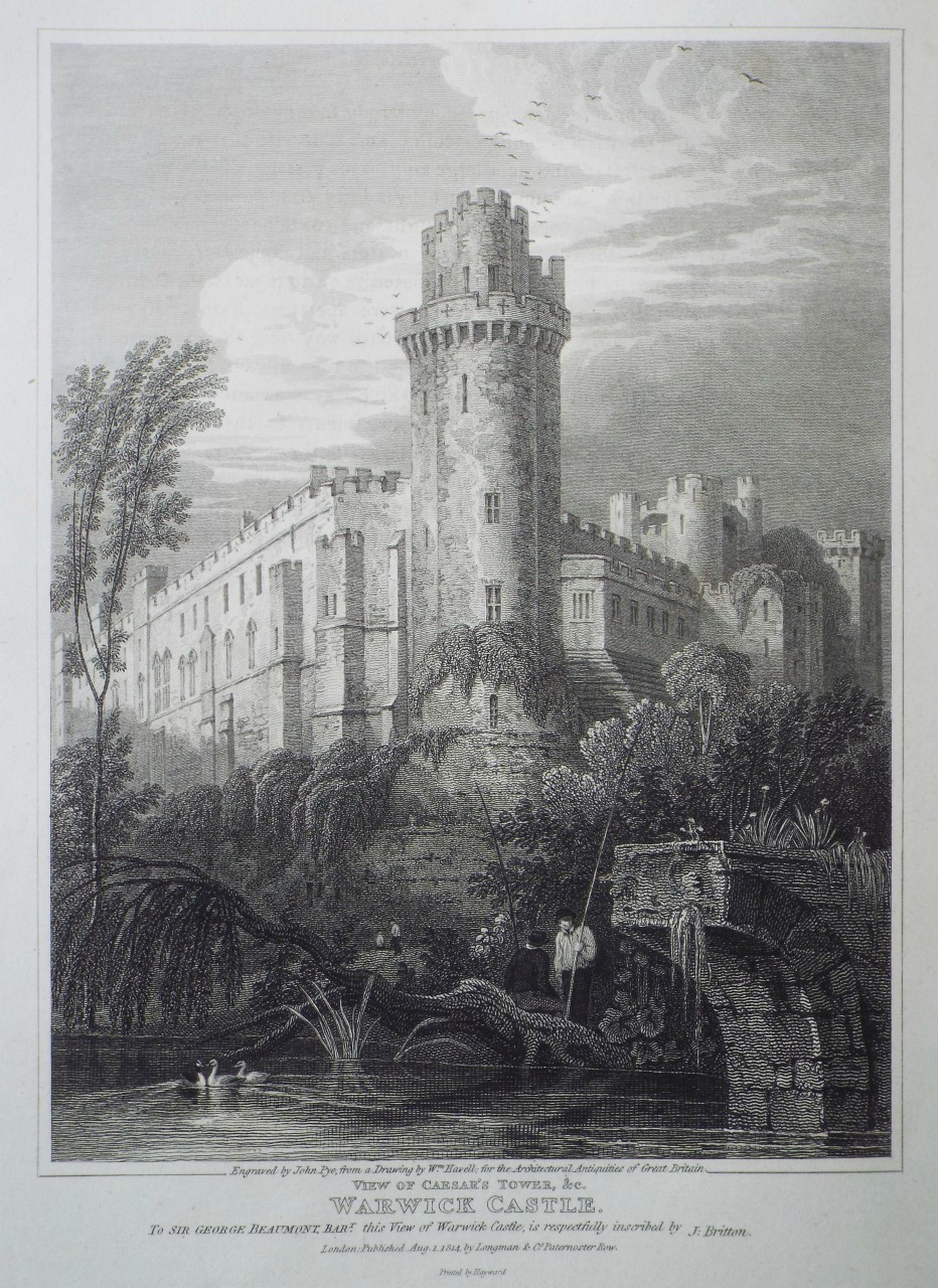 Print - View of Caesar's Tower, &c. Warwick Castle, Warwickshire. - Pye