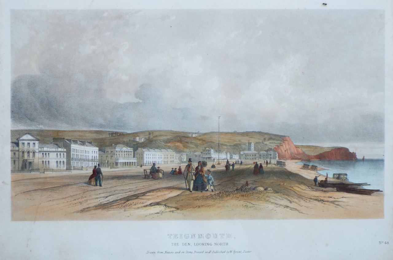 Lithograph - Teignmouth. The Den, looking North. - Spreat