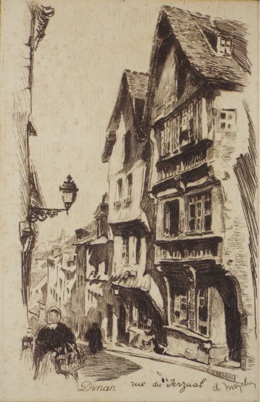 Etching - Dinan rue de Jerzual - Mayelin