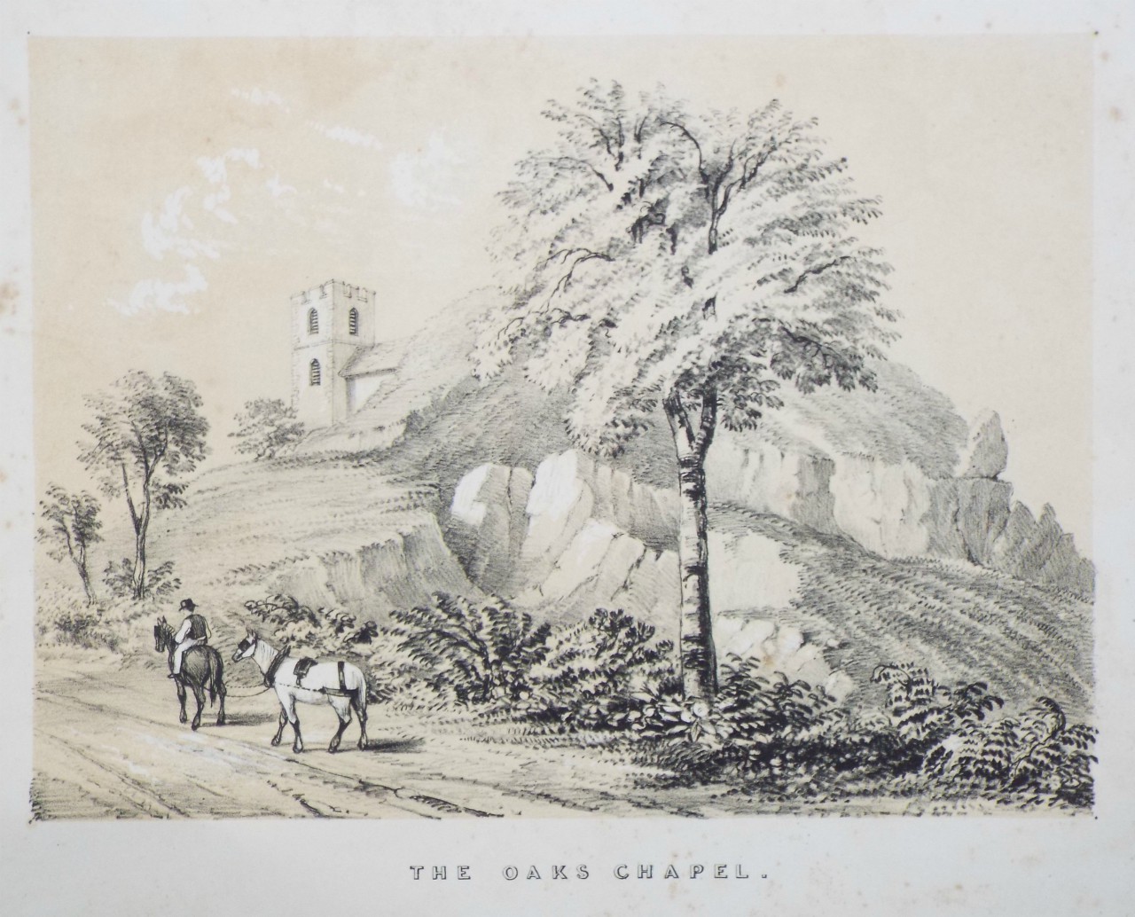 Lithograph - The Oaks Chapel. - Palmer