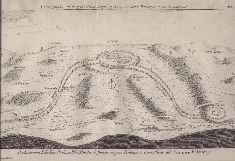 Print - A Scenographic view of the Druid temple of Abury in north Wiltshire as in its original