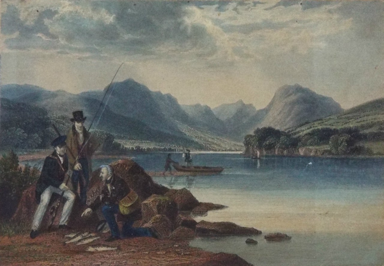 Print - (Trout fishermen beside a Scottish Loch)