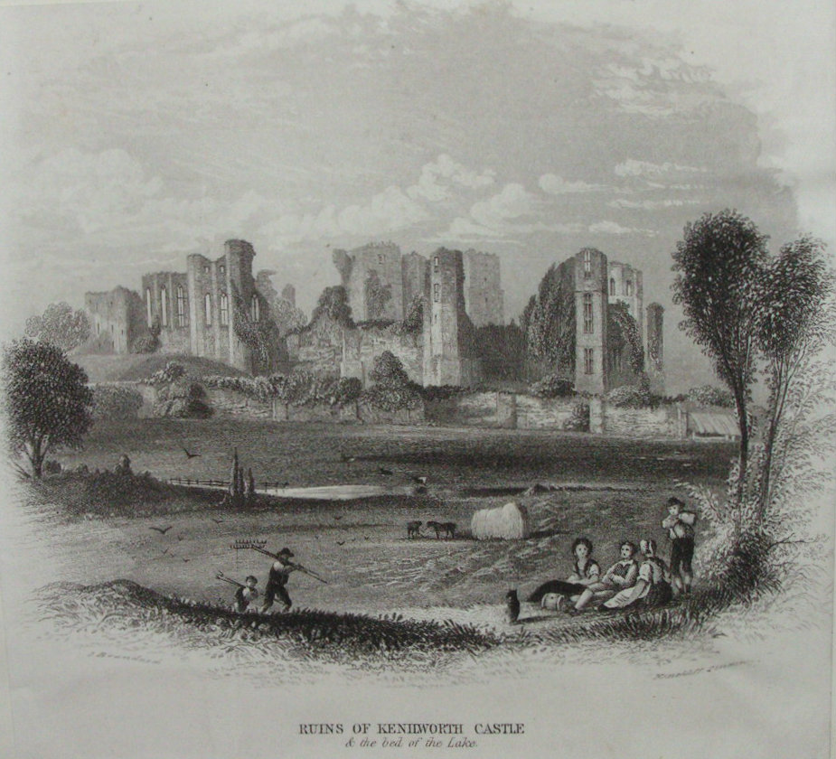 Steel Vignette - Ruins of Kenilworth Castle & the bed of the Lake. - 