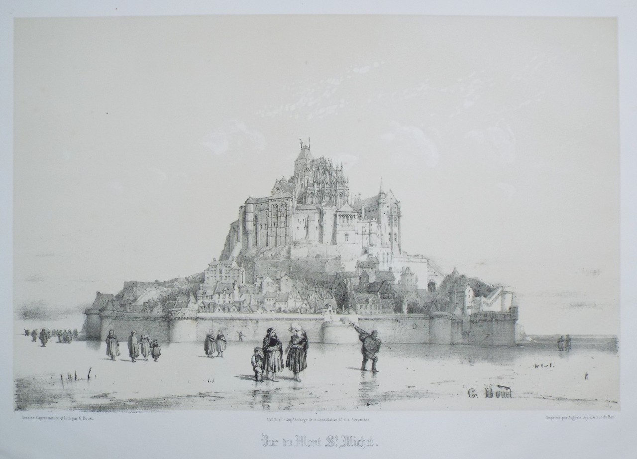 Lithograph - Vue du Mont St. Michel. - Bouet