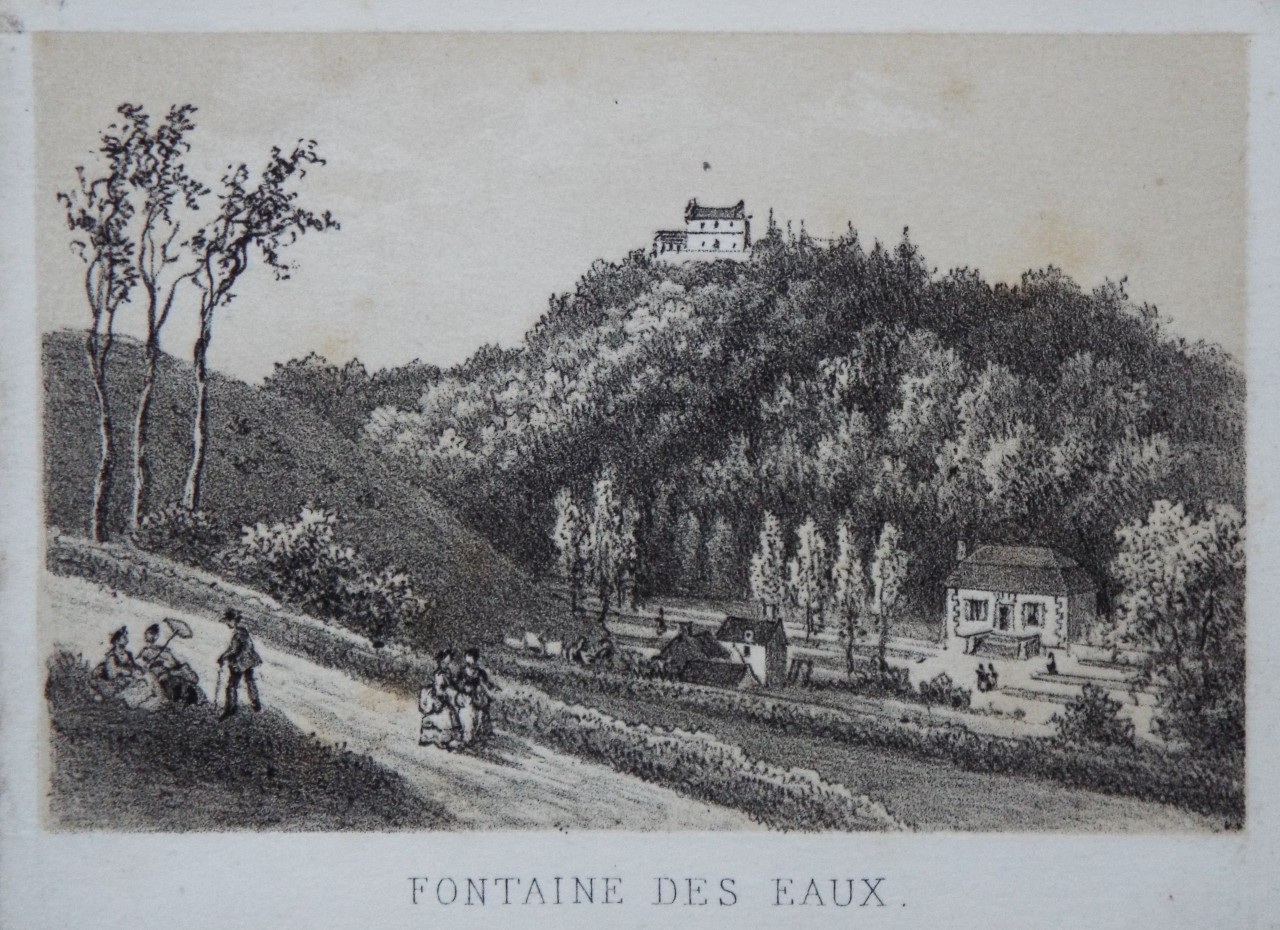Lithograph - Fontaine des Eaux.