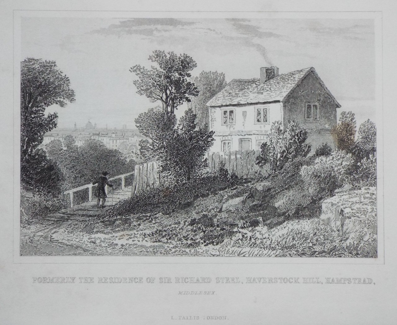 Print - Formerly the Residence of Richard Steel, Haverstock Hill, Hampstead, Middlesex.