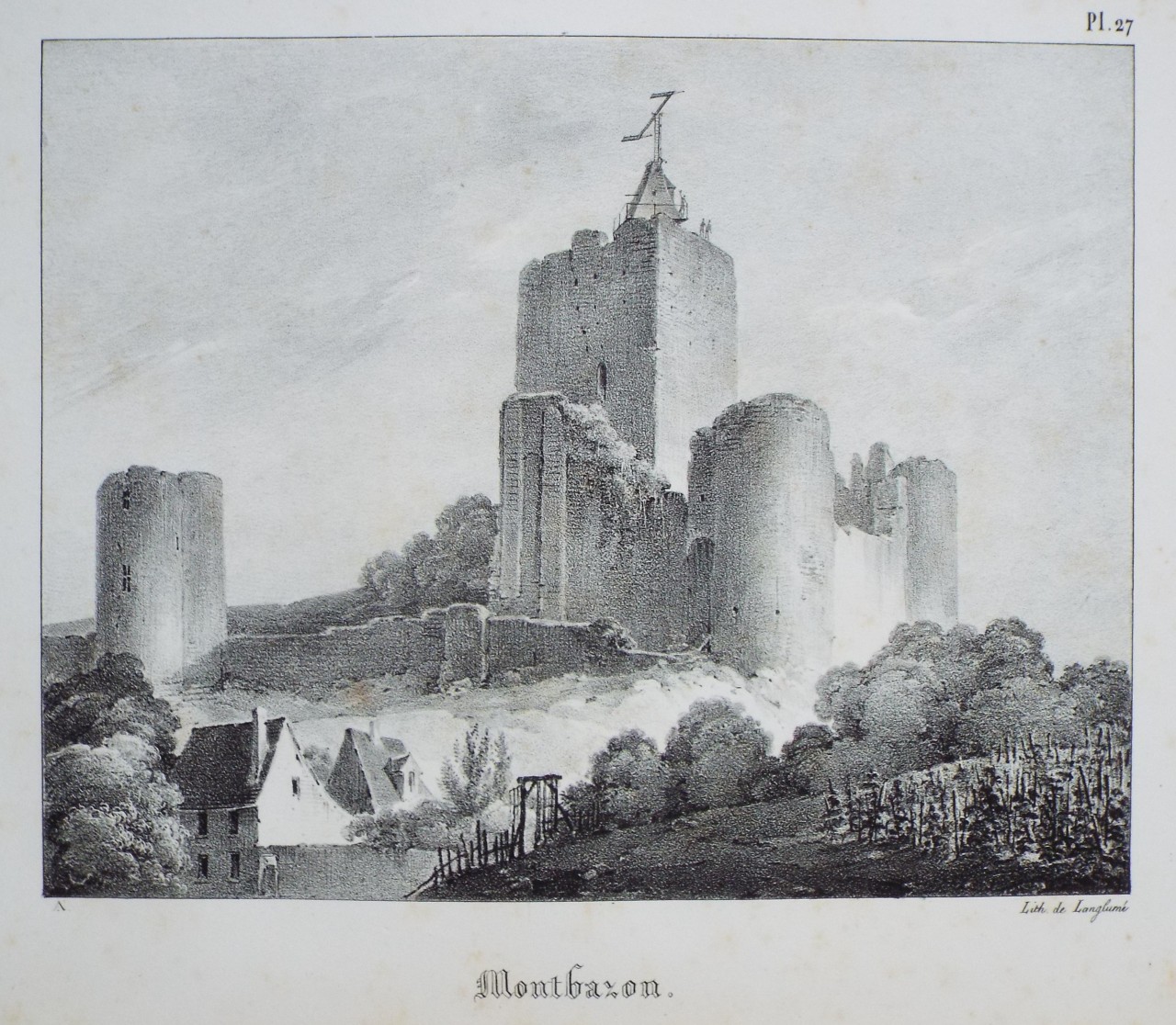 Lithograph - Montbazon.