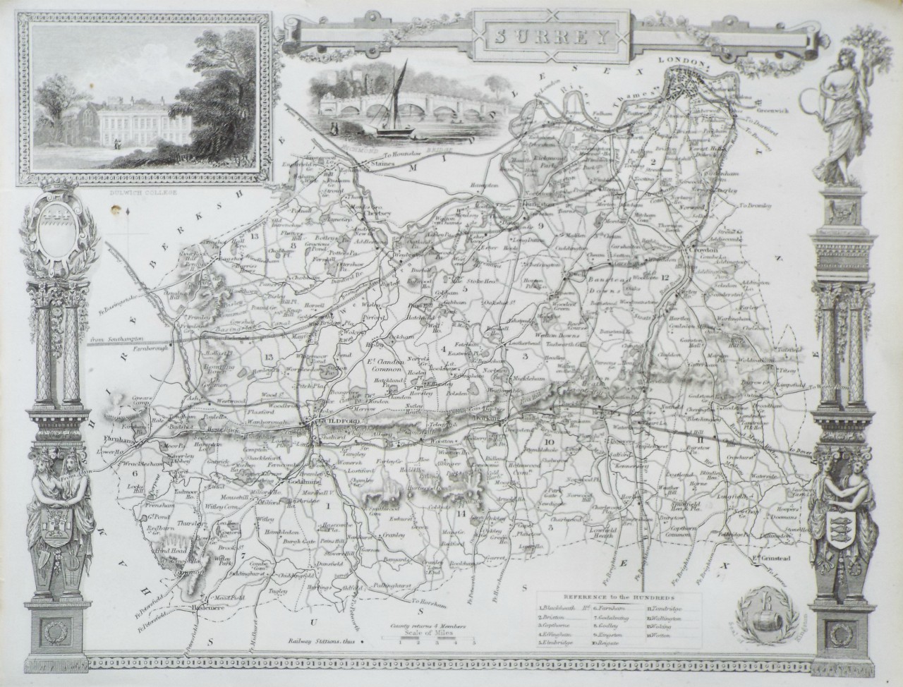 Map of Surrey - Moule