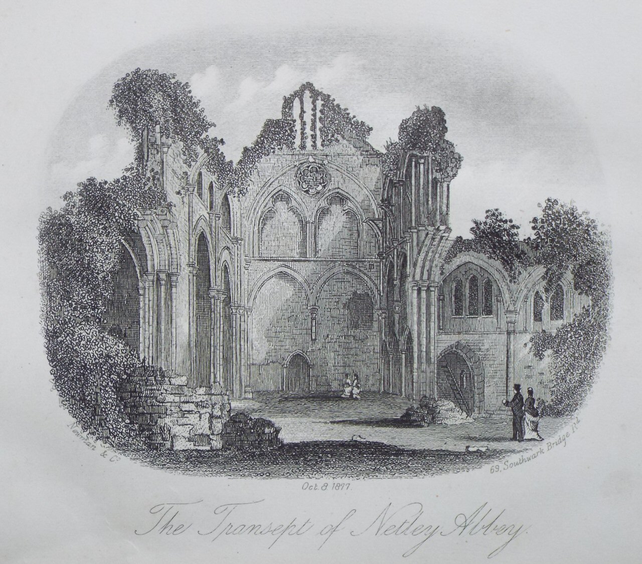 Steel Vignette - The Transept of Netley Abbey - Newman