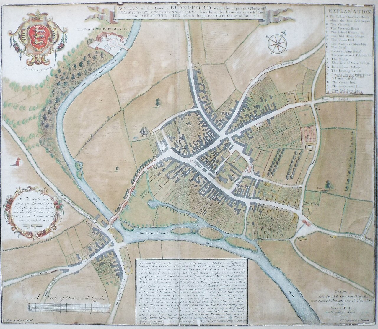Map of Blandford - Blandford