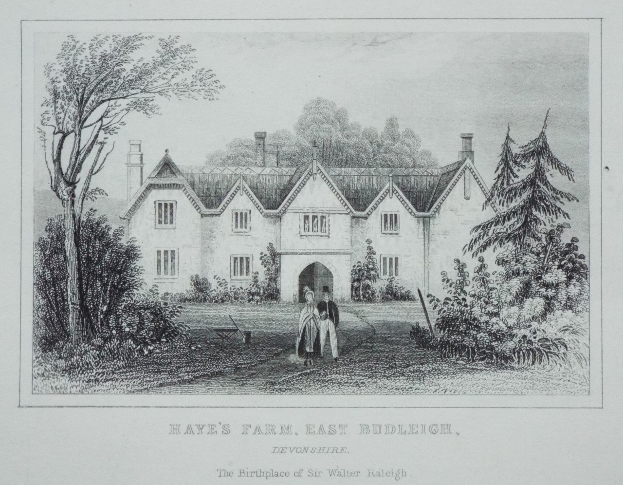 Print - Haye's Farm, East Budleigh, The Birthplace of Sir Walter Raleigh.