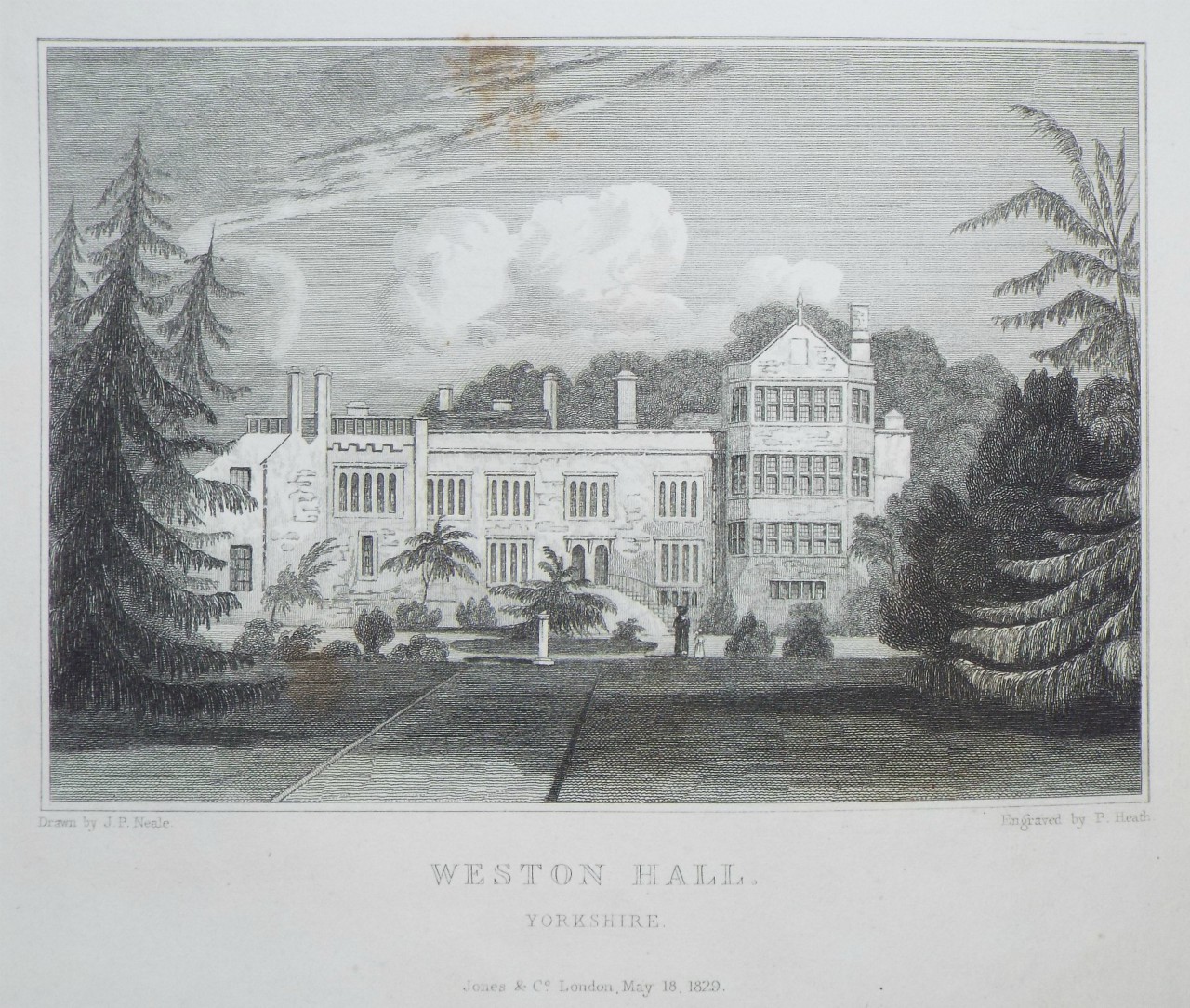Print - Westol Hall, Yorkshire. - Heath