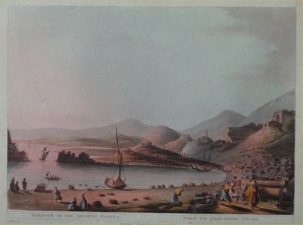 Aquatint - Harbour of the Ancient Gnidus. Porte de L'Ancienne Gnide.