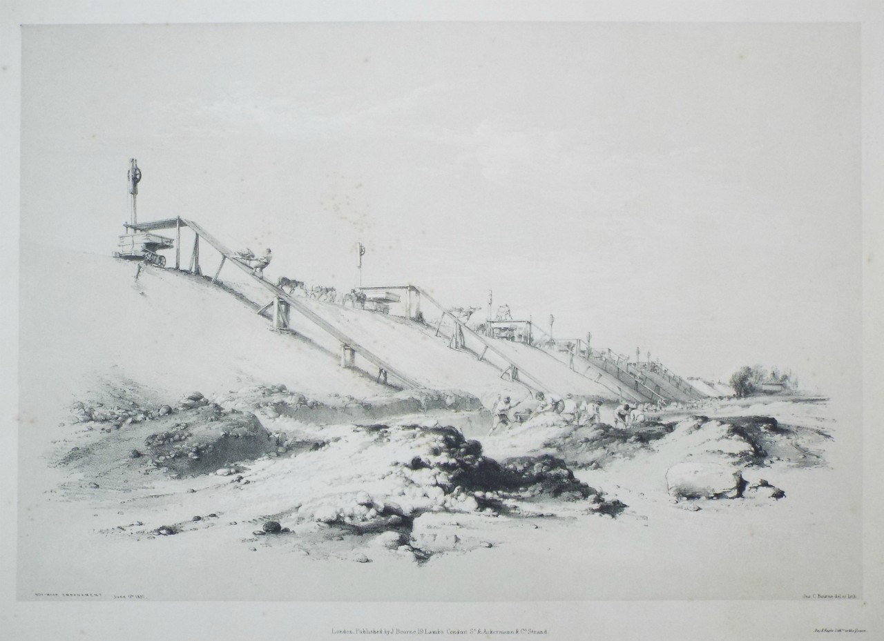 Lithograph - Box-Moor Embankment. June 11th 1837. - Bourne