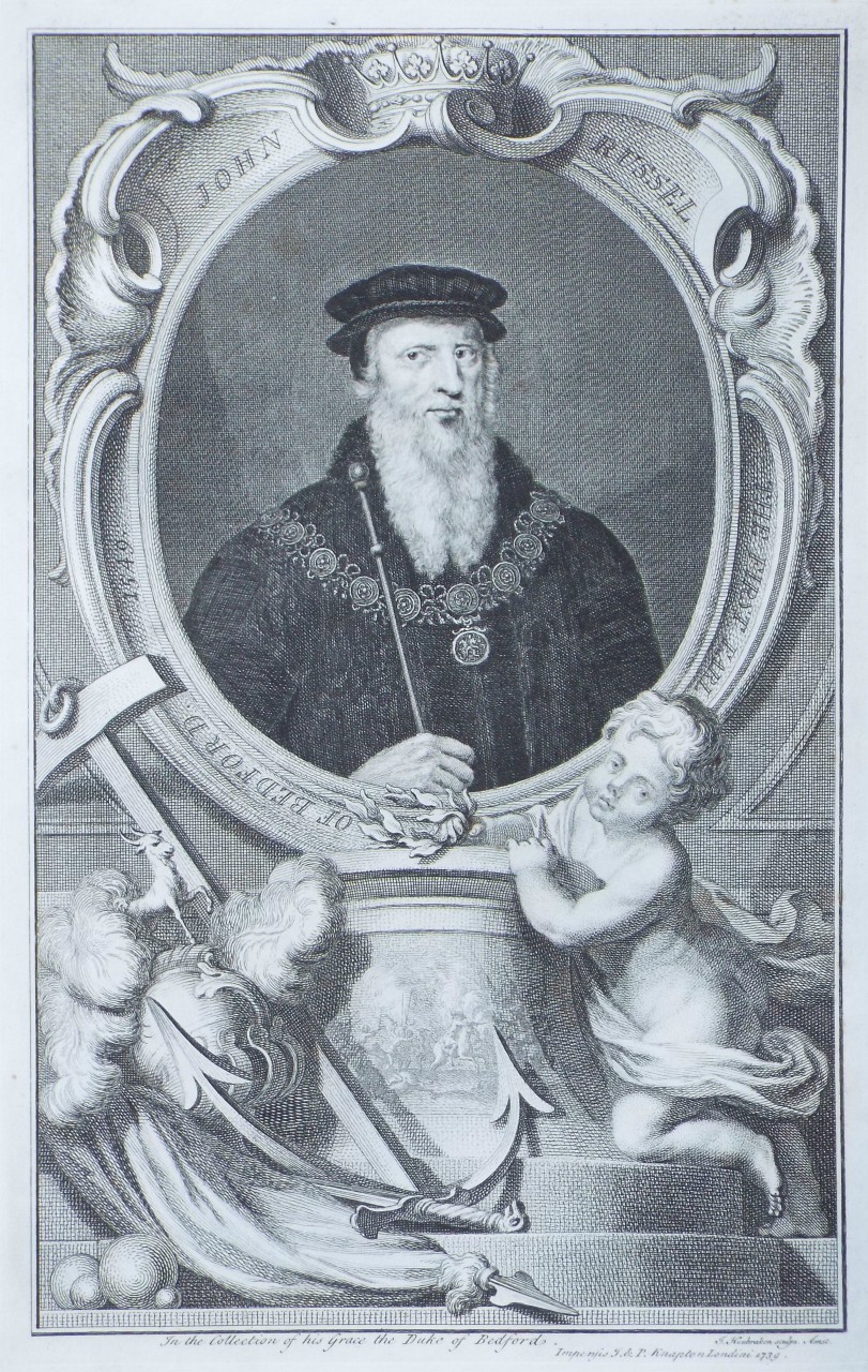 Print - John Russel. The First Earl of Bedford. 1549. - Houbraken