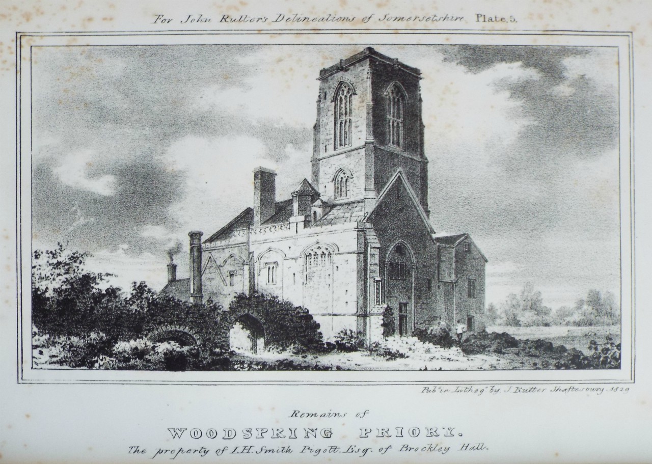 Lithograph - Remains of Woodspring Priory. - Higham
