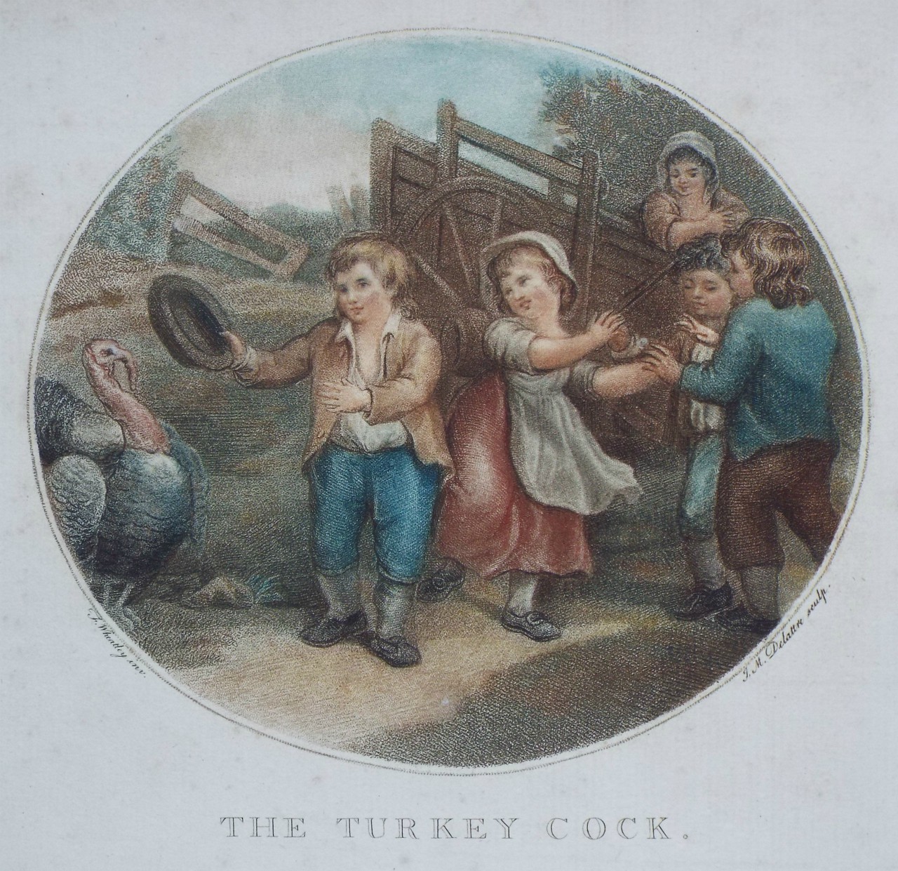 Stipple - The Turkey Cock. - Delattre