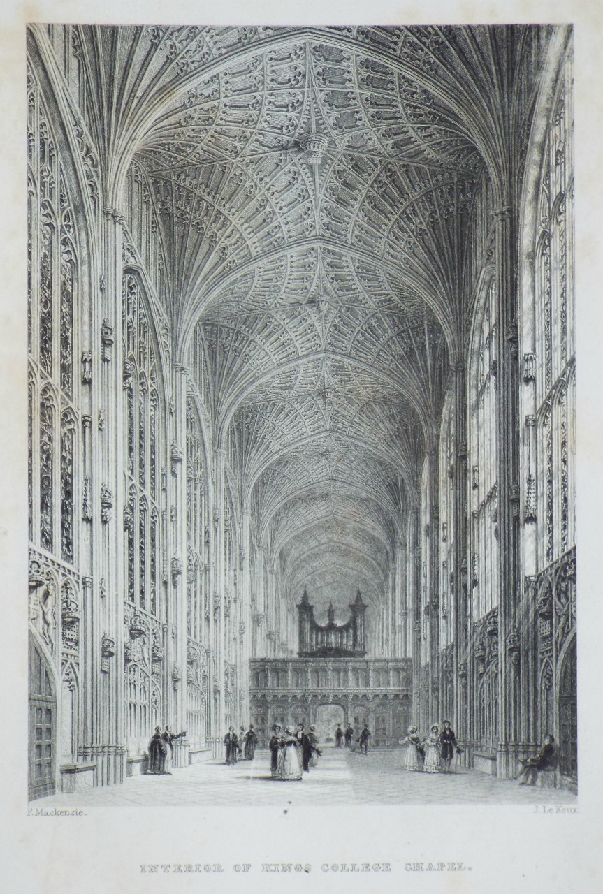 Print - Interior of Kings College Chapel. - Le