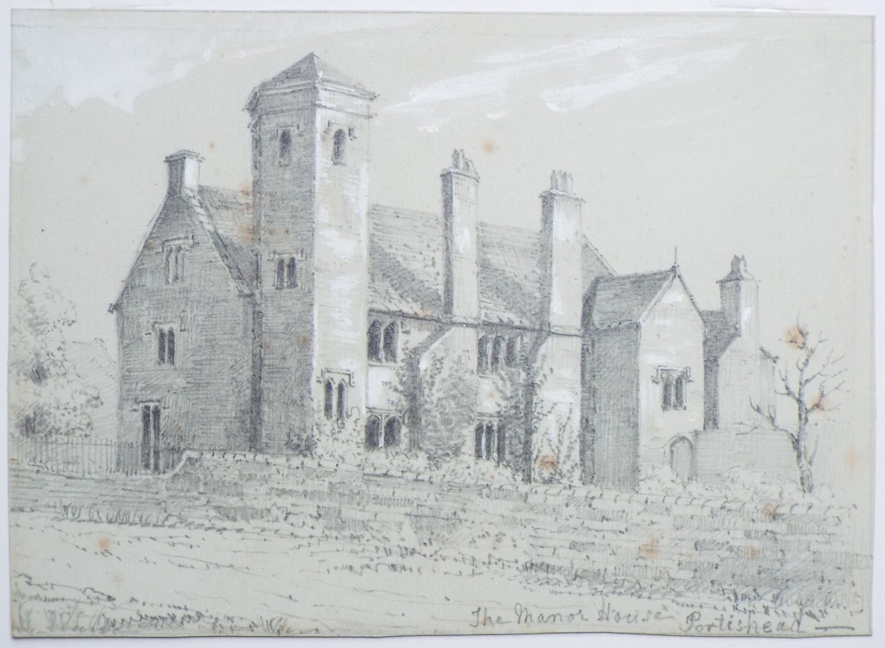 Pencil Drawing with watercoilour highlights - The Manor House Portishead