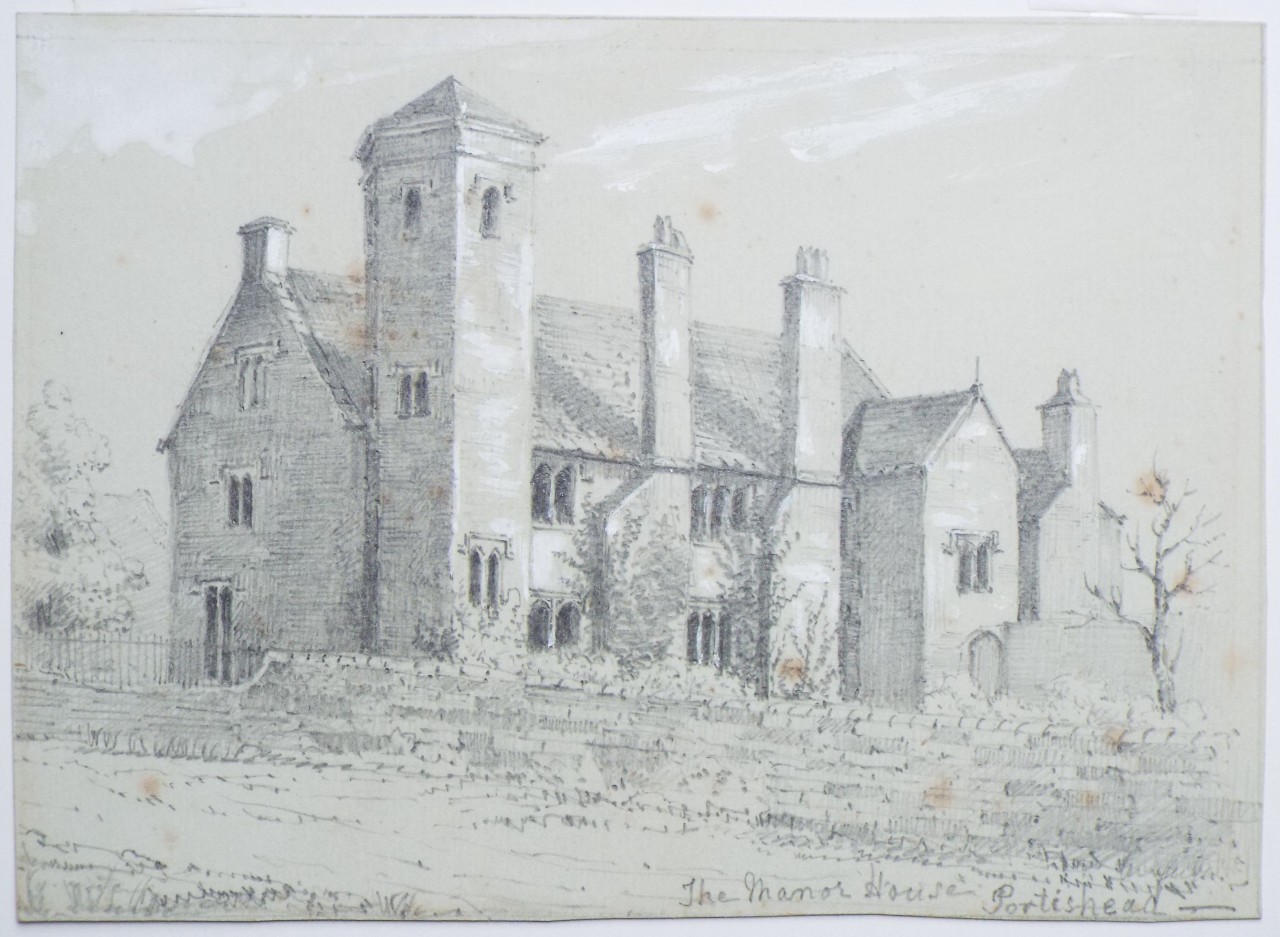 Pencil Drawing with watercoilour highlights - The Manor House Portishead