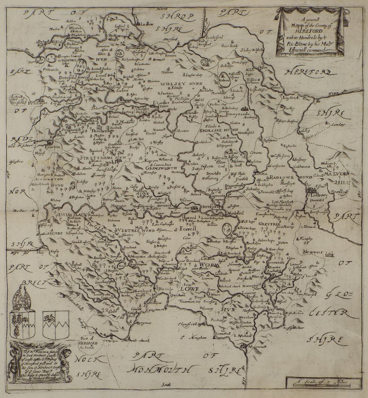 Map of Herefordshire - Blome