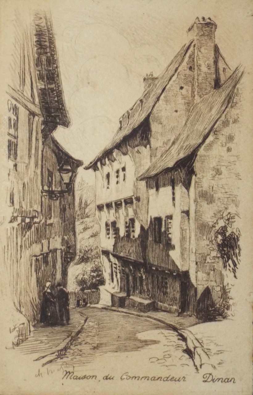 Etching - Maison du Commandeur Dinan - Mazelin