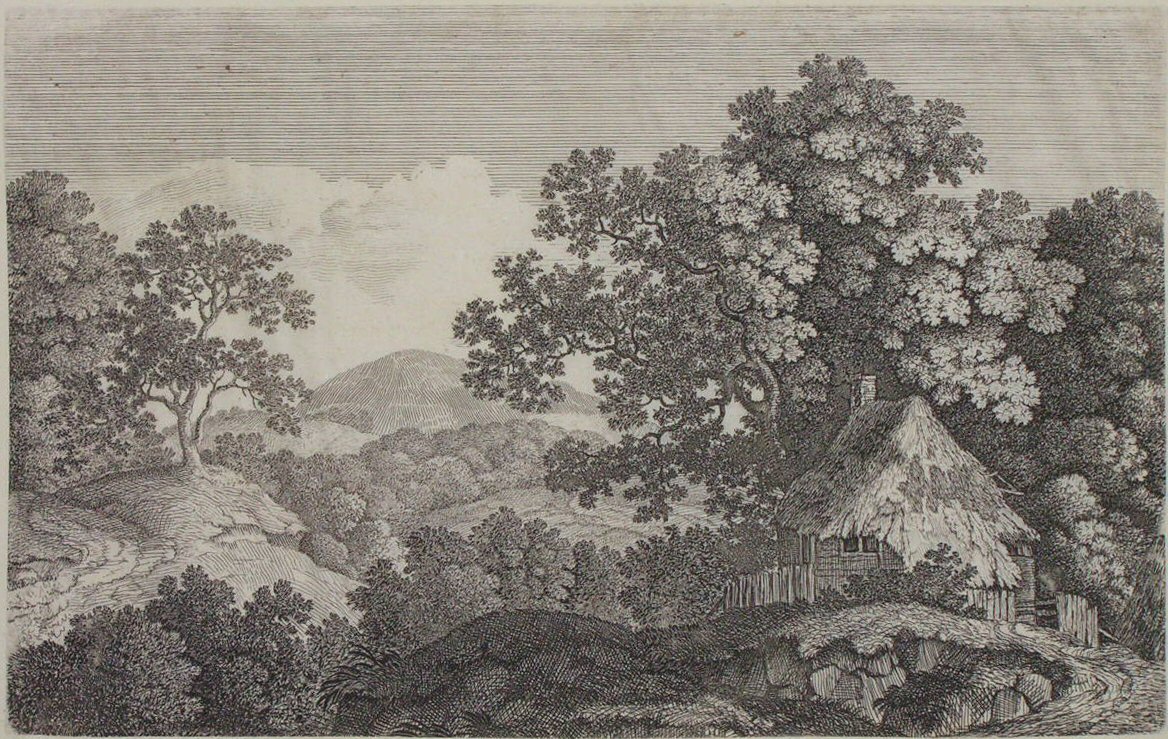 Print - (Landscape with thatched cottage under trees) - Smith