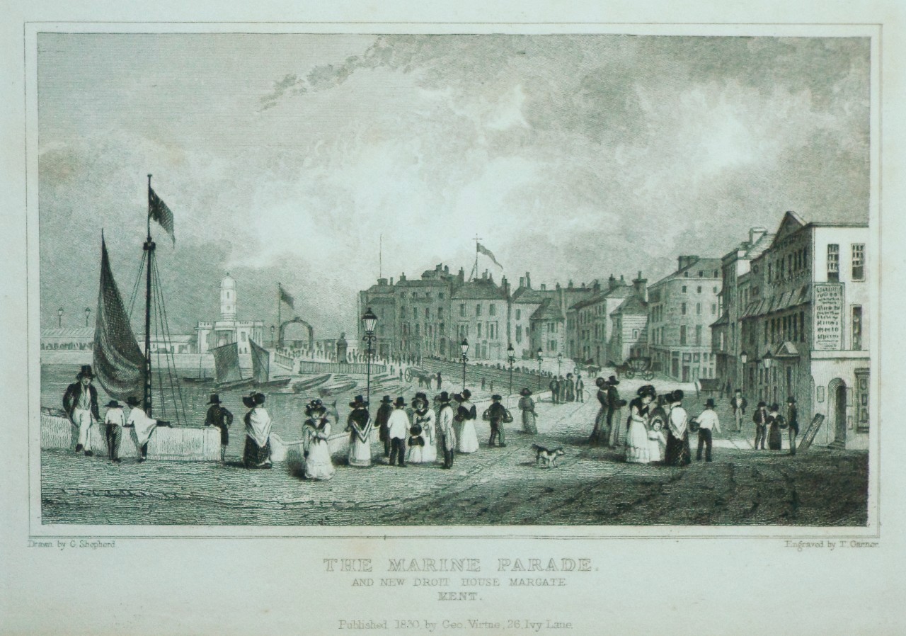 Print - The Marine Parade. and new Droit House Margate Kent. - Garner
