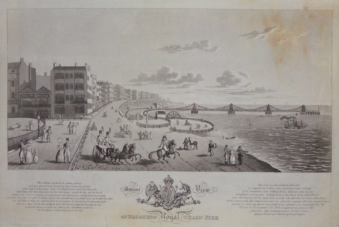 Aquatint - Steine View of Brighton Royal Chain Pier - Bruce