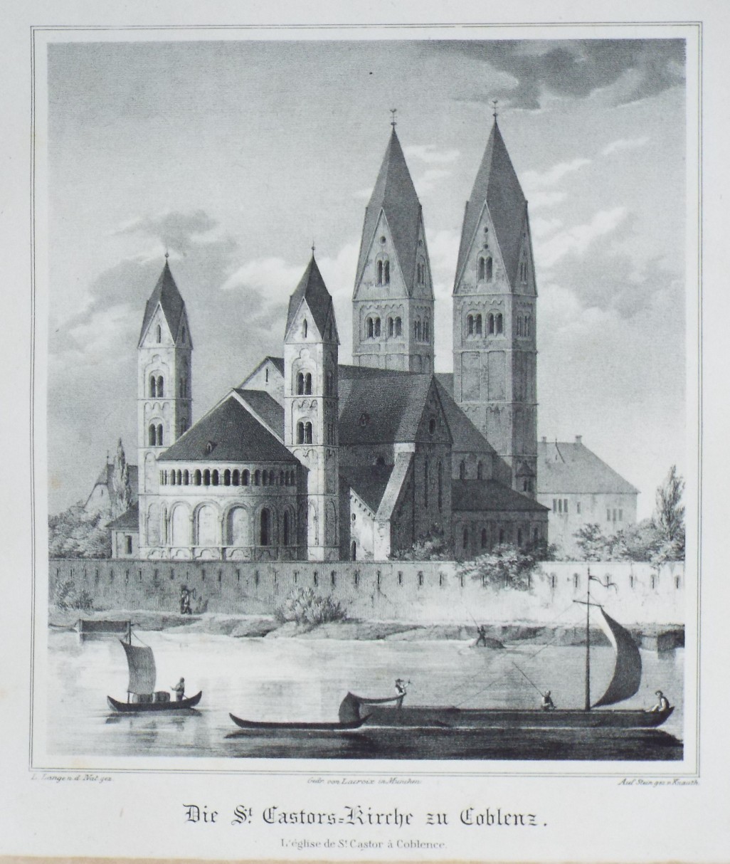 Lithograph - Die St. Castors-Kirche in Coblenz.
L'Eglise St. Castor a Coblence. - 