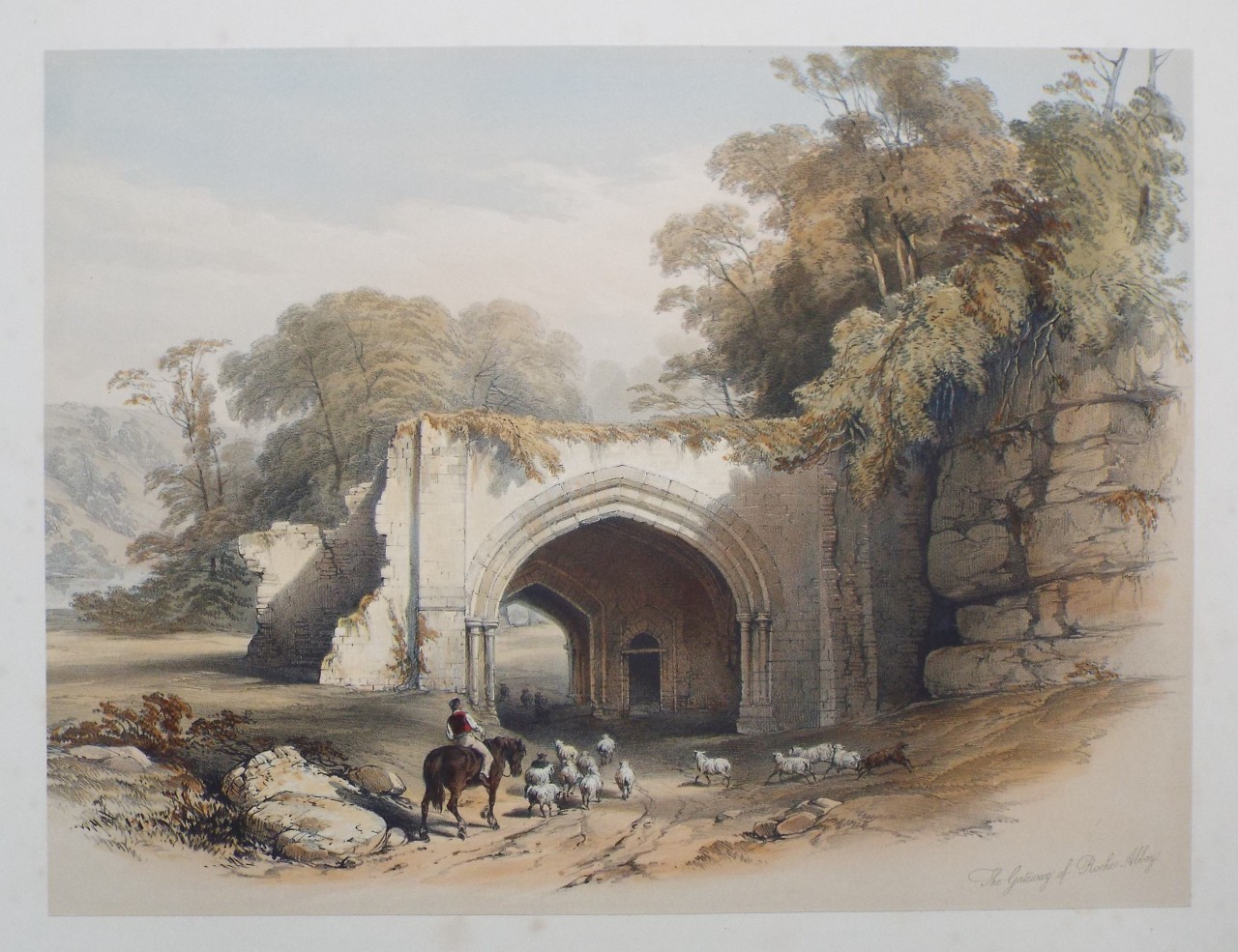 Lithograph - The Gateway of Roche Abbey