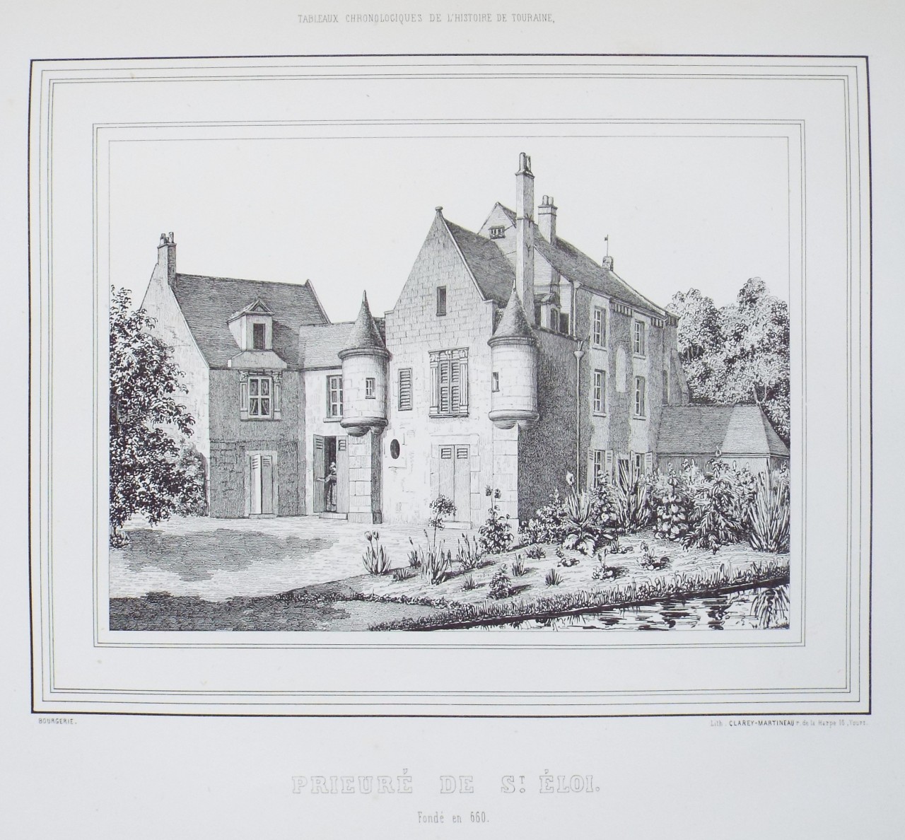 Lithograph - Prieure de St. Eloi.