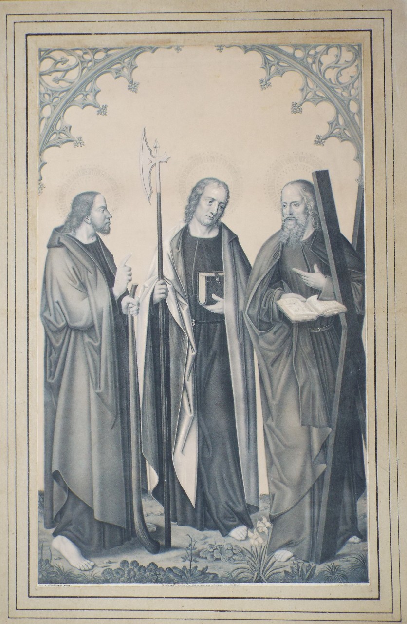Lithograph - Saints James the Younger, Matthew, and Andrew - Strixner