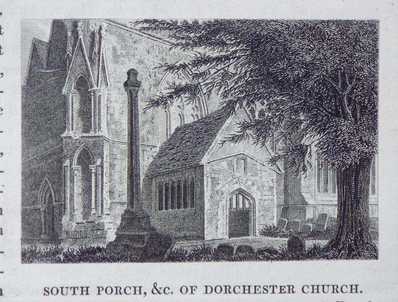 Print - South Porch, &c. of Dorchester Church.