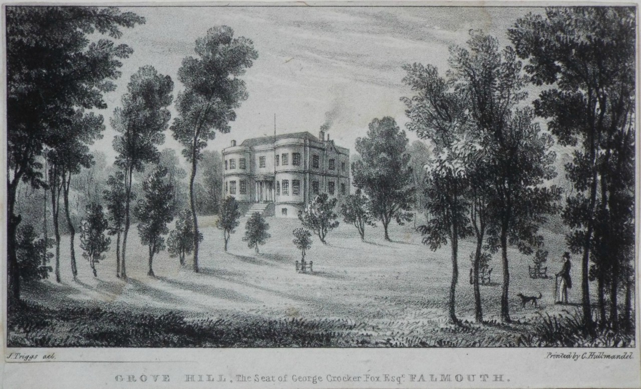 Lithograph - Grove Hill, the Seat of George Crocker Fox, Esqr. Falmouth