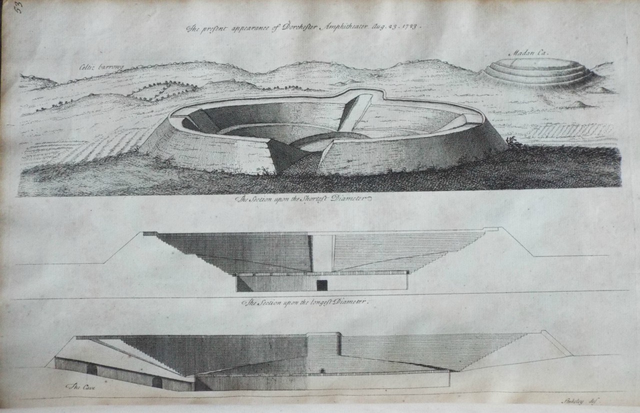 Print - The present appearance of Dorchester Ampitheatre Aug. 23. 1723.