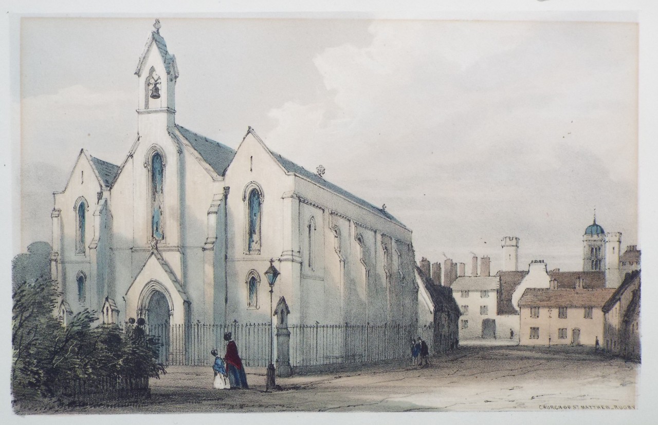 Lithograph - Church of St. Matthew, Rugby - Radclyffe