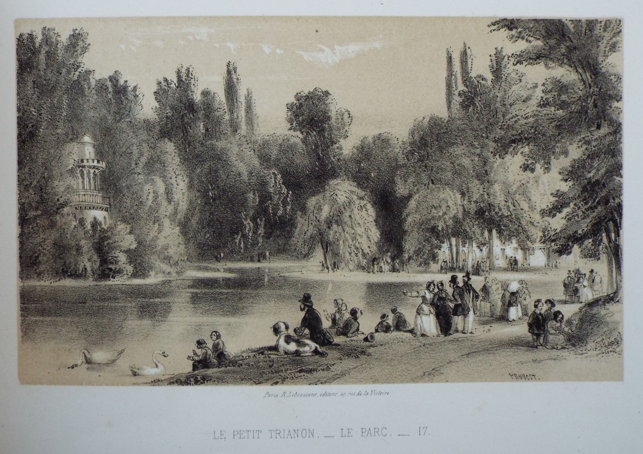 Lithograph - Le Petit Trianon. Le Parc. - 